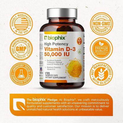 biophix Vitamin D3 10,000 IU High-Potency 120 Softgels
