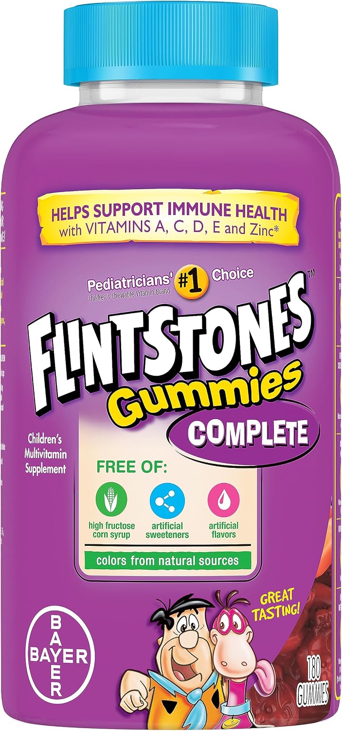 Flintstones Vitamins Complete Gummies, Children's Multivitamin Gummies, 180 Count - görsel 1