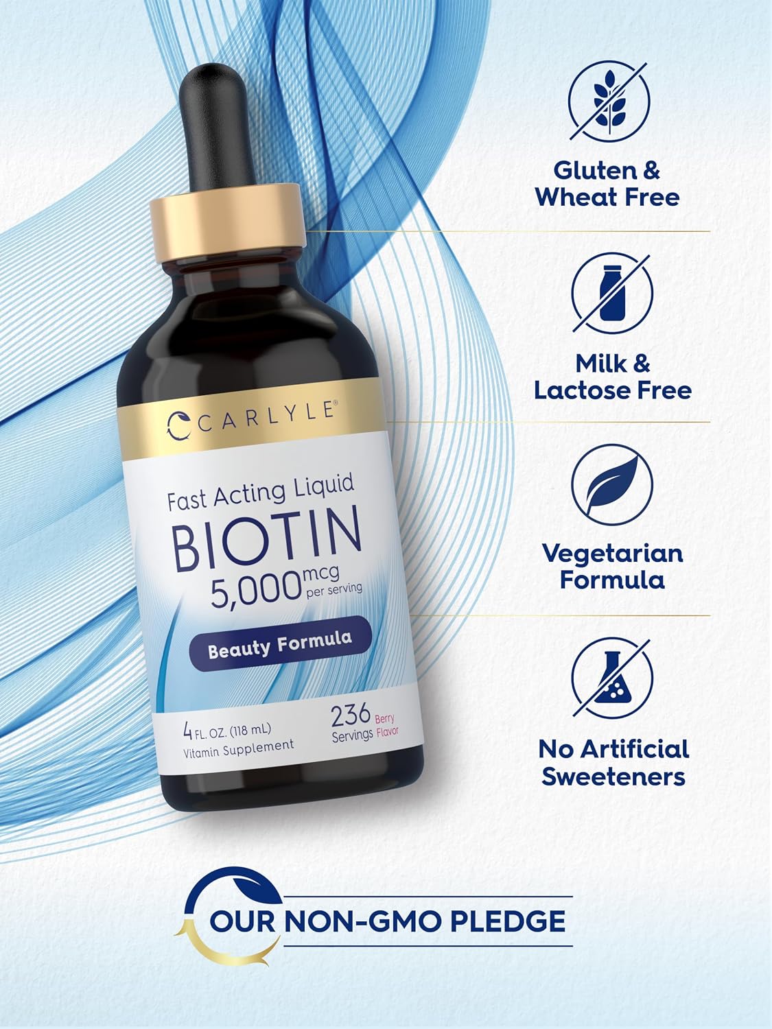 Carlyle Biotin 5000mcg Liquid Drops - Berry Flavour - 118 ml - görsel 5