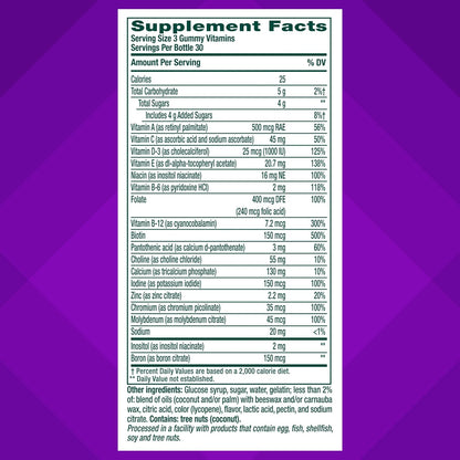 vitafusion Power Plus Women’s Multivitamin Gummies, 100% Nutrient Reference Value or More of 10 Nutrients, Helps Support Normal Energy Metabolism, Bone & Immune Health, Strawberry & Watermelon Flavour, 90 Gummies