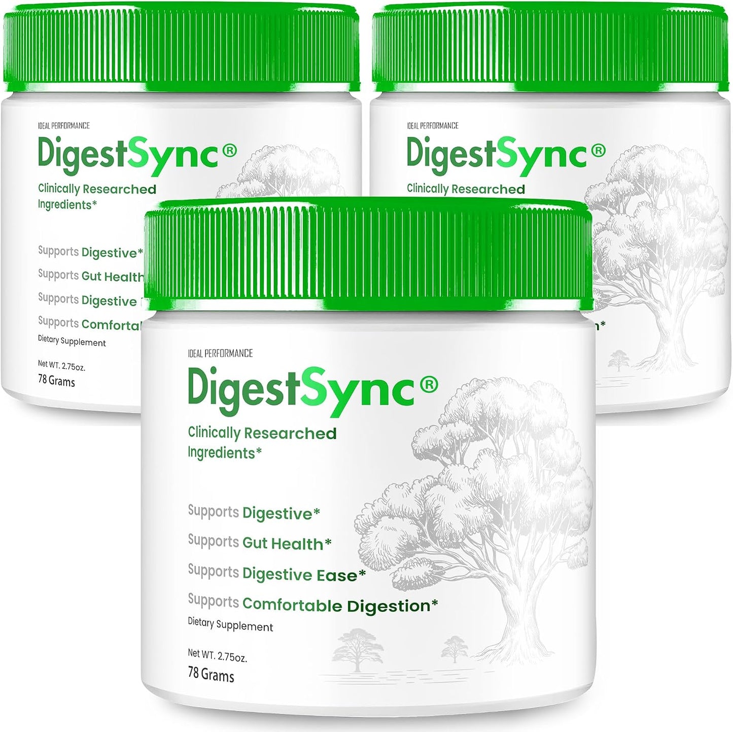 DigestSync Gut Health Powder, Official Digest Sync Supplements Advanced Formula - Maximum Strength, All-Natural Powder for Digestive Support (3 Pack) - görsel 1