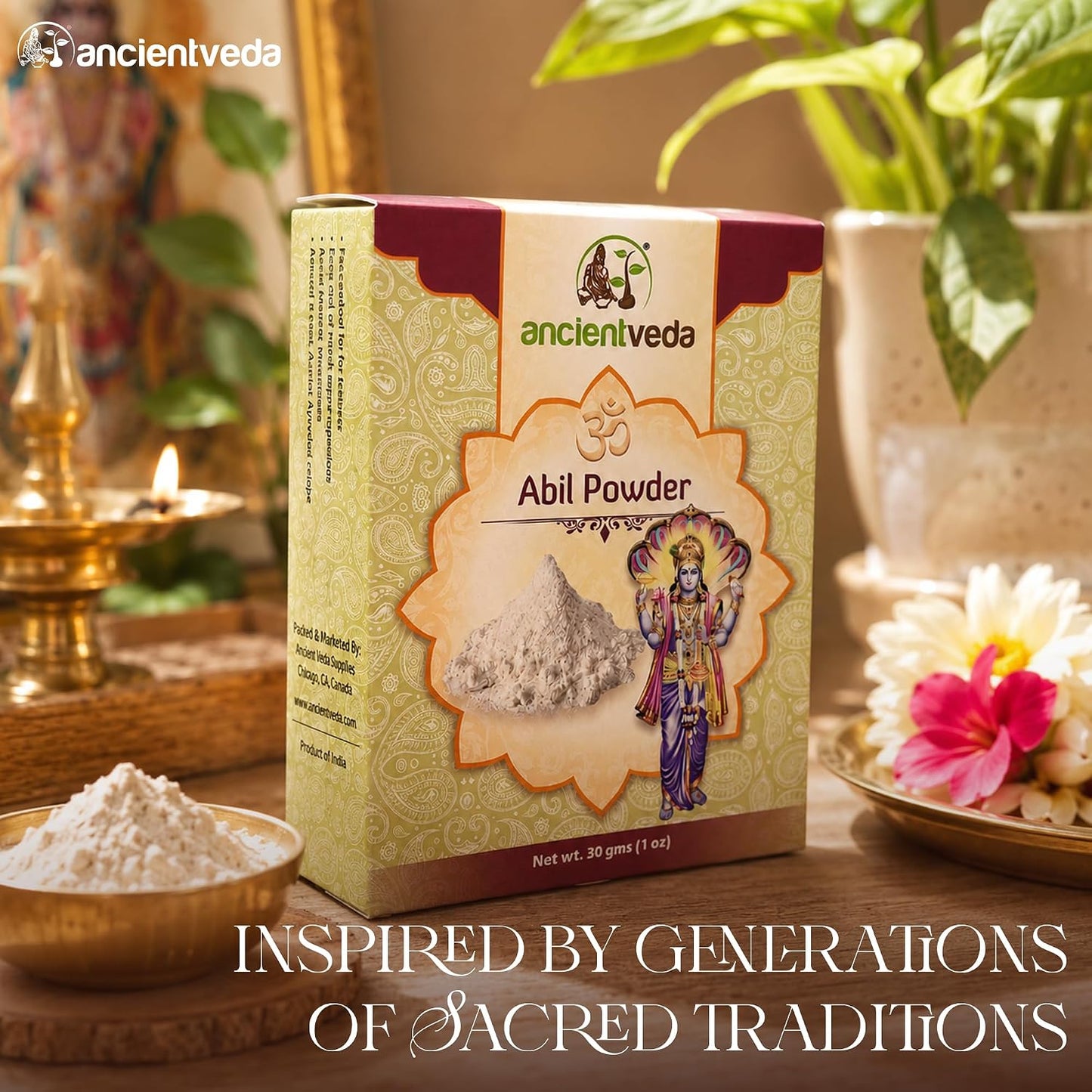 ANCIENT VEDA Puja Essentials – Abil Powder (3 Packs) - görsel 4