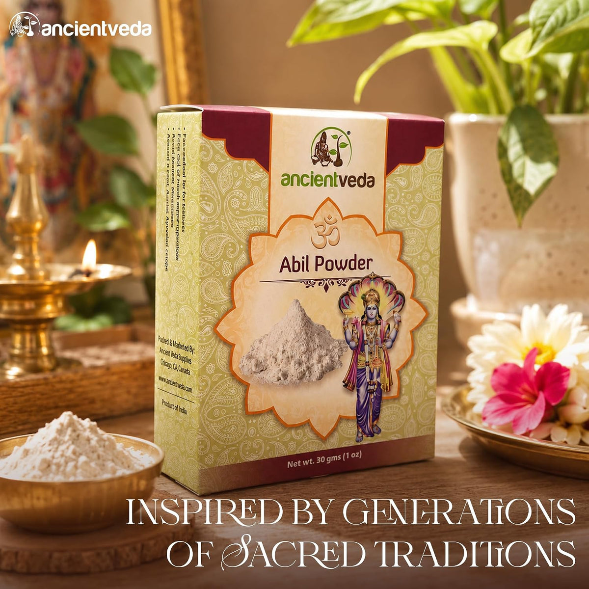 ANCIENT VEDA Puja Essentials – Abil Powder (3 Packs) - görsel 4