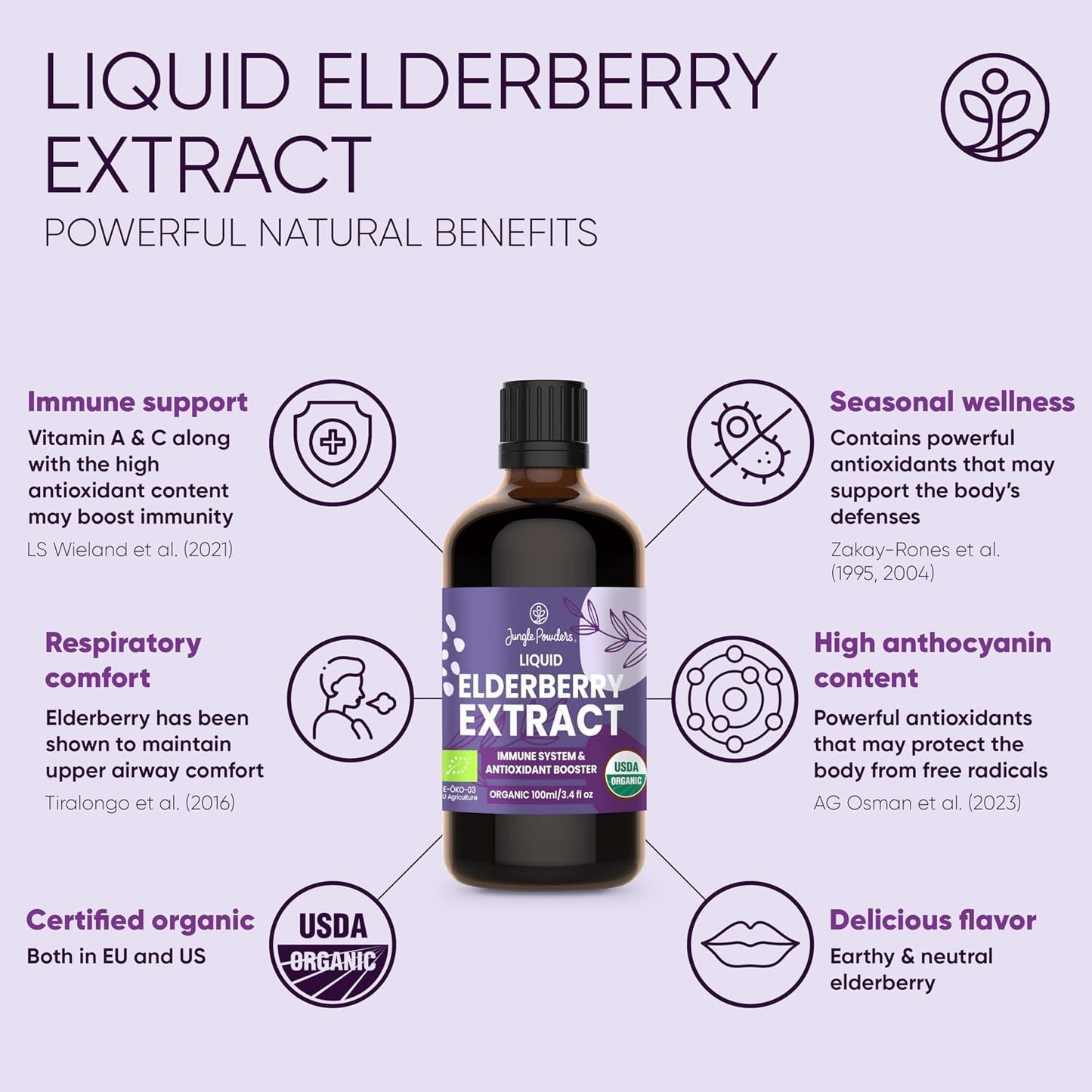 Jungle Powders Organic Elderberry Syrup - 100 ml - görsel 2