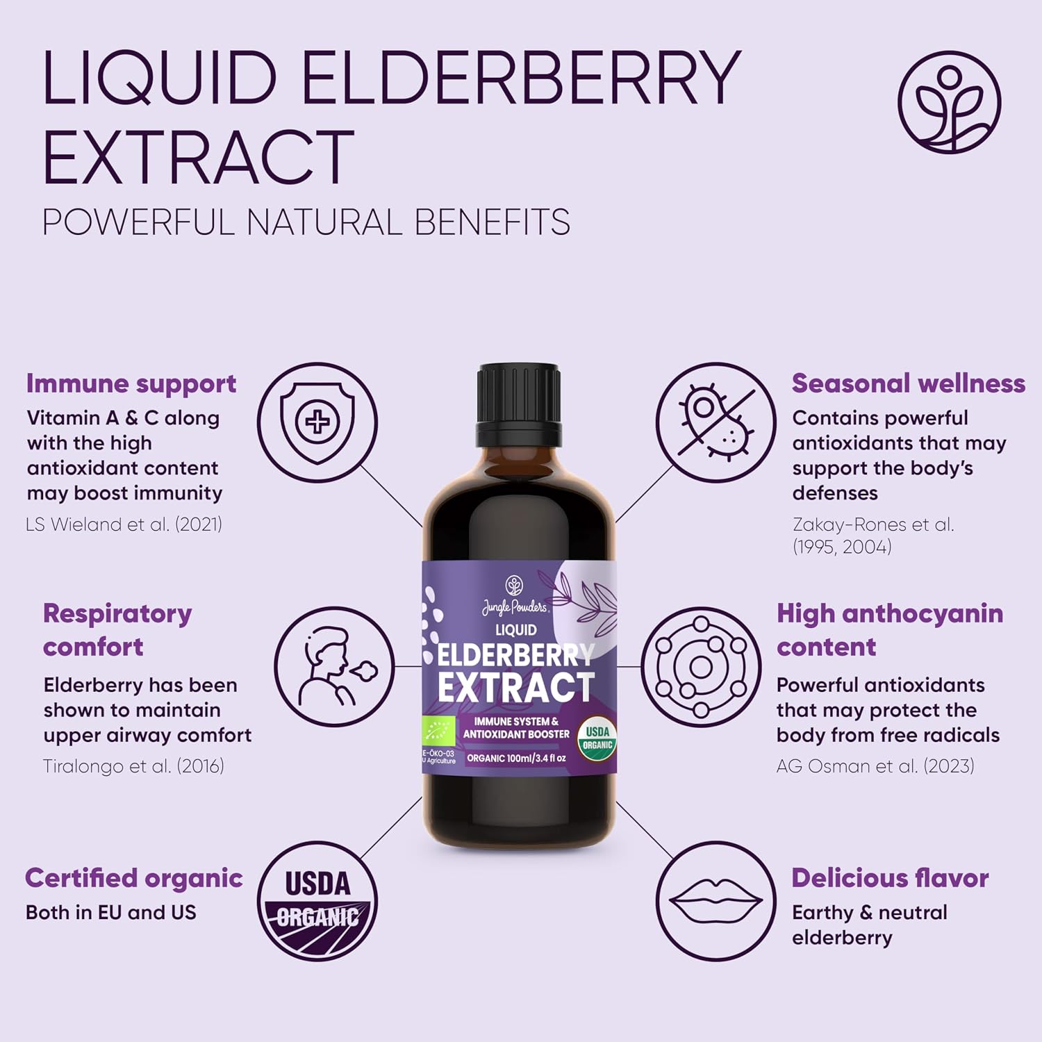 Jungle Powders Organic Elderberry Syrup - 100 ml - görsel 2