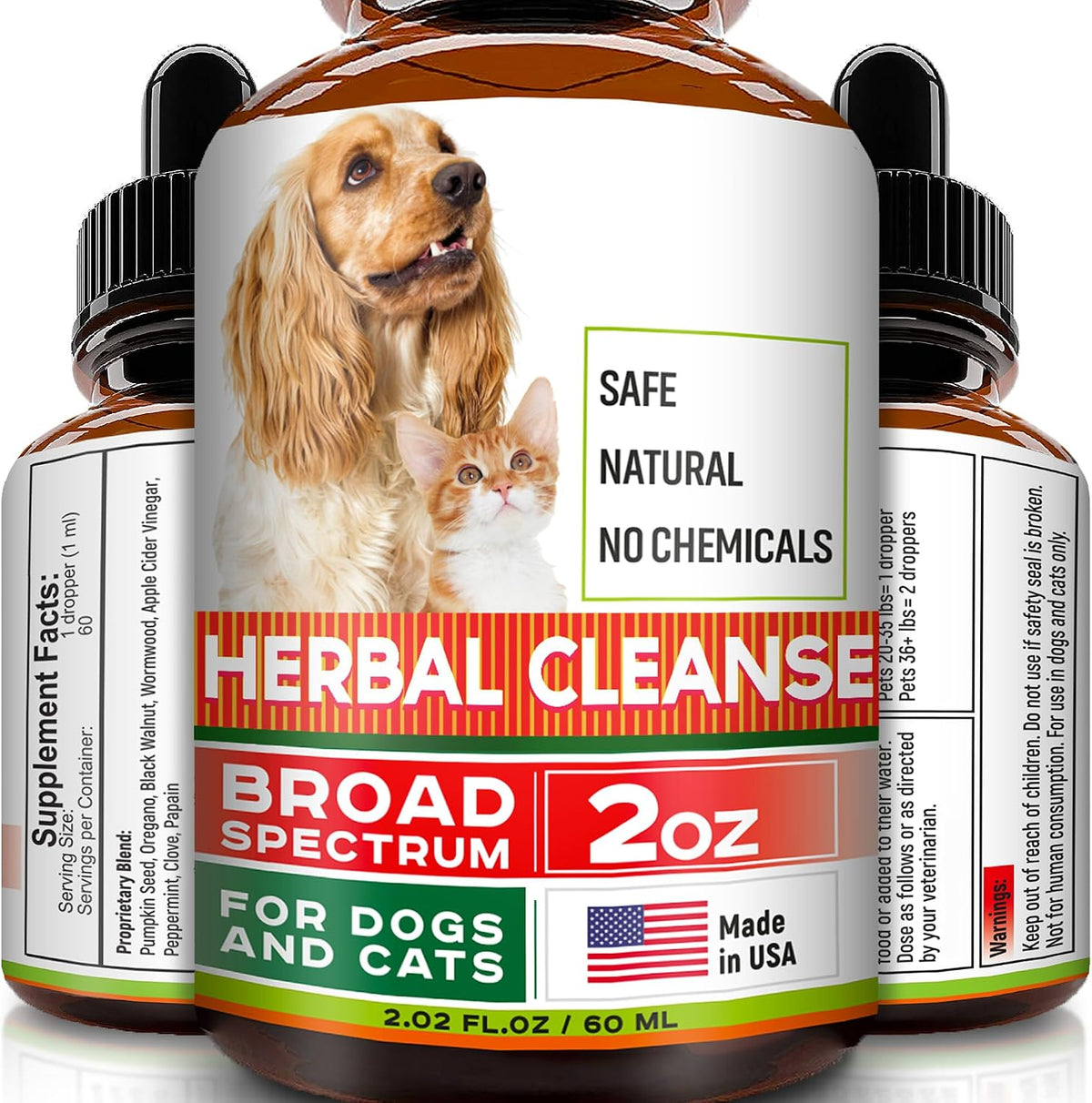 Adrenal Balance for Dogs and Cats - Herbal Adrenal Support Drops with Ashwagandha, Liquorice Root, Rhodiola Rosea, 2 oz - görsel 9