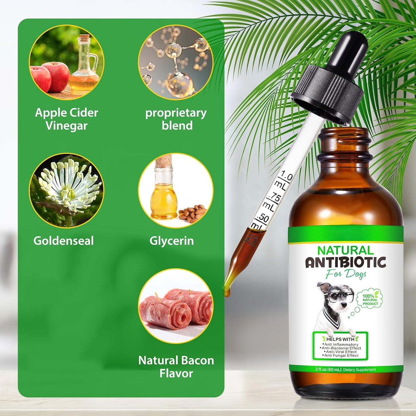 Dog Antibiotics - Natural Antibiotics for Dogs - Dog Multivitamin Herbal Supplements (60ml) - görsel 3