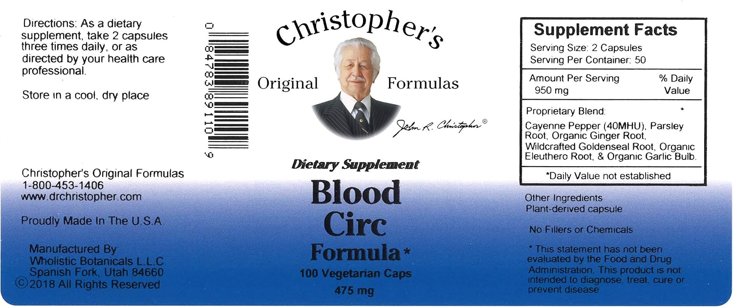Blood Circ Formula Capsules - Herbal Supplement for Circulatory Wellbeing (100 Capsules, Pack of 3) - görsel 2