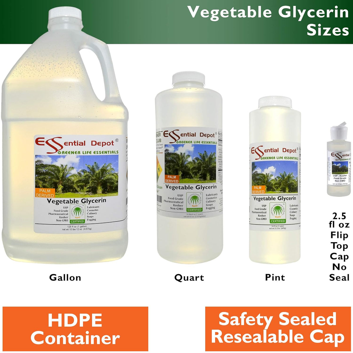 Vegetable Glycerin – 1 US Pint (473 ml) – RSPO Sustainable Palm, Non-GMO, Kosher, Pharmaceutical Grade - görsel 8