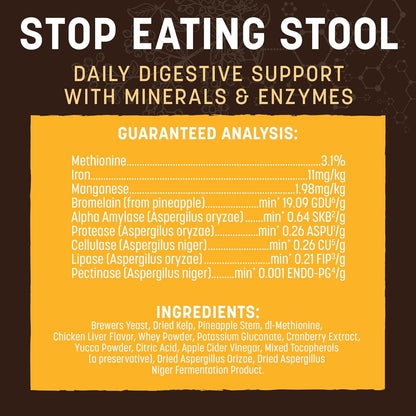 Earth Animal Apothecary Powder Supplement - Stop Eating Stool Nutritional Powder for Dogs & Cats, 8 oz
