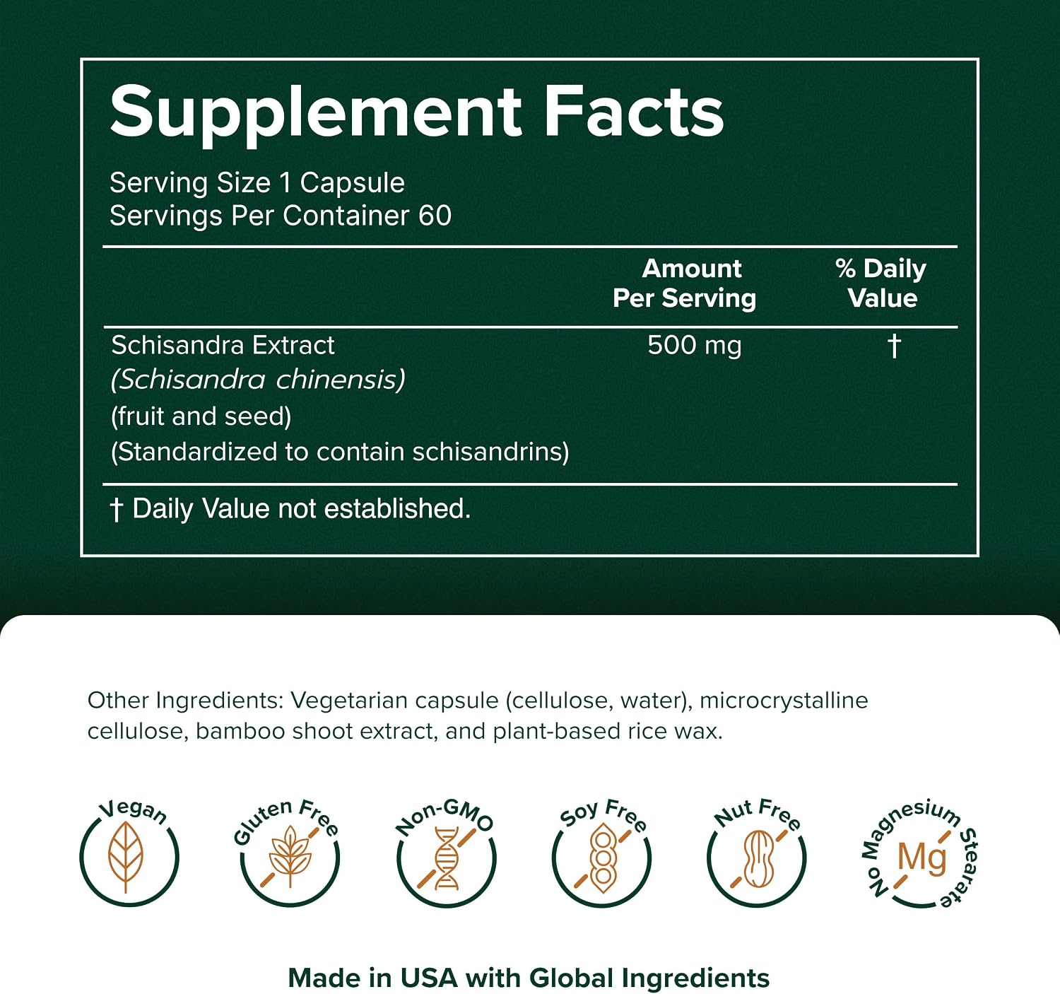 Schisandra - Herbal Food Supplement for Liver Health & Stress Resilience - No Artificial Colours - Non-GM, Vegan & Gluten-Free - 60 Capsules (60 Servings) - görsel 2