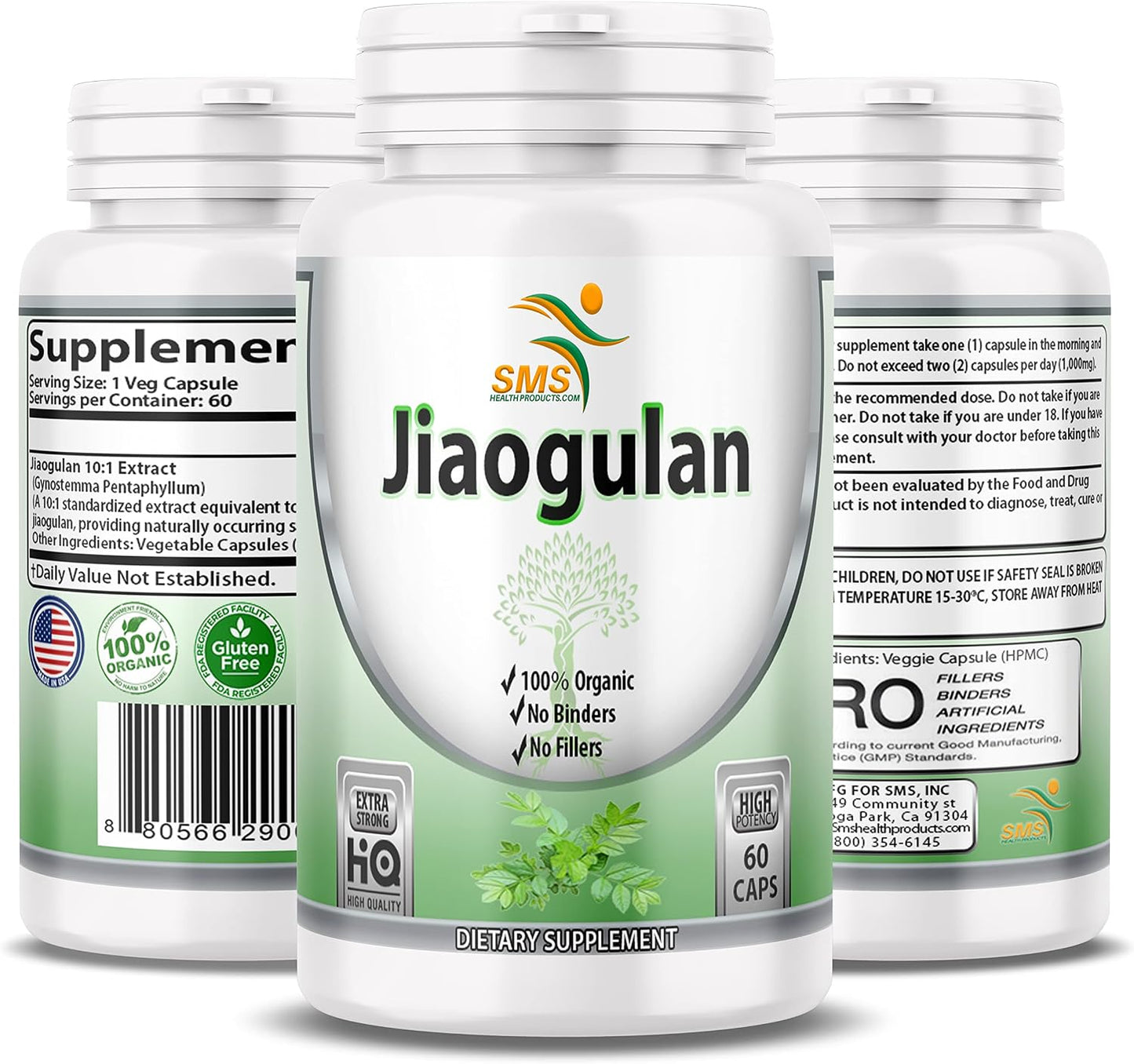 Jiaogulan 10:1 Extract Capsules – Gynostemma Pentaphyllum Adaptogen Supplement, Vegan, Non-GMO, 60 Vegan Capsules - görsel 5