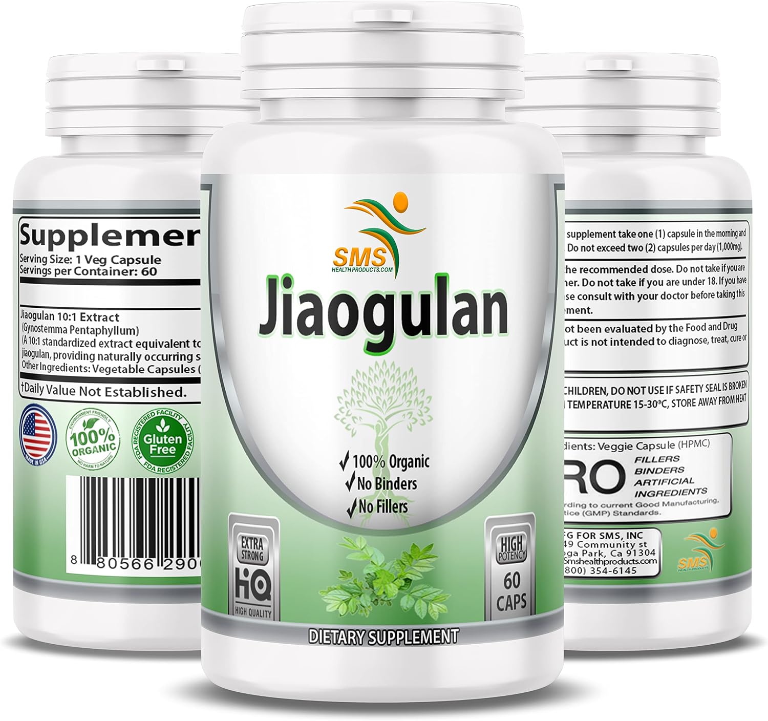 Jiaogulan 10:1 Extract Capsules – Gynostemma Pentaphyllum Adaptogen Supplement, Vegan, Non-GMO, 60 Vegan Capsules - görsel 5