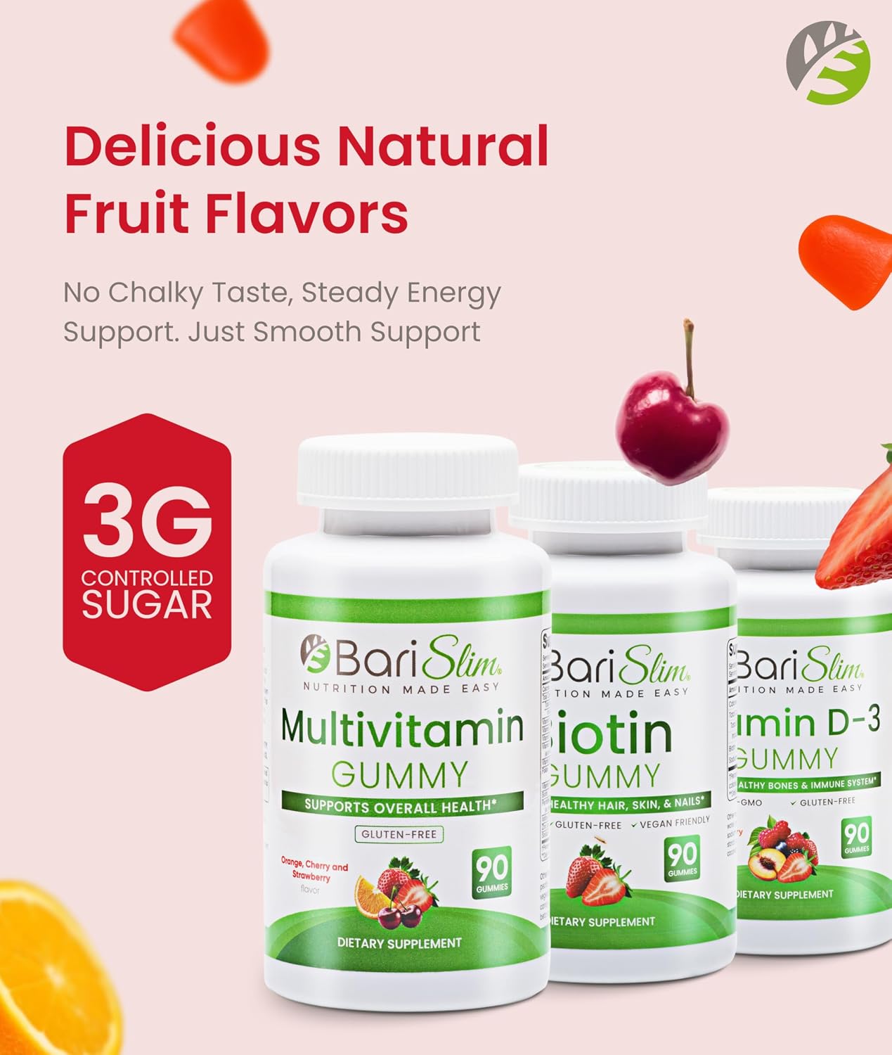 BariSlim Bariatric Multivitamin Gummies – Pack of 3 (90 Fruit Chews) - görsel 3