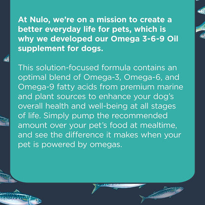 Nulo Omega 3-6-9 Fish Oil for Dogs and Puppies, Supports Skin & Coat Health, Joint Health, Heart Health, 473 ml