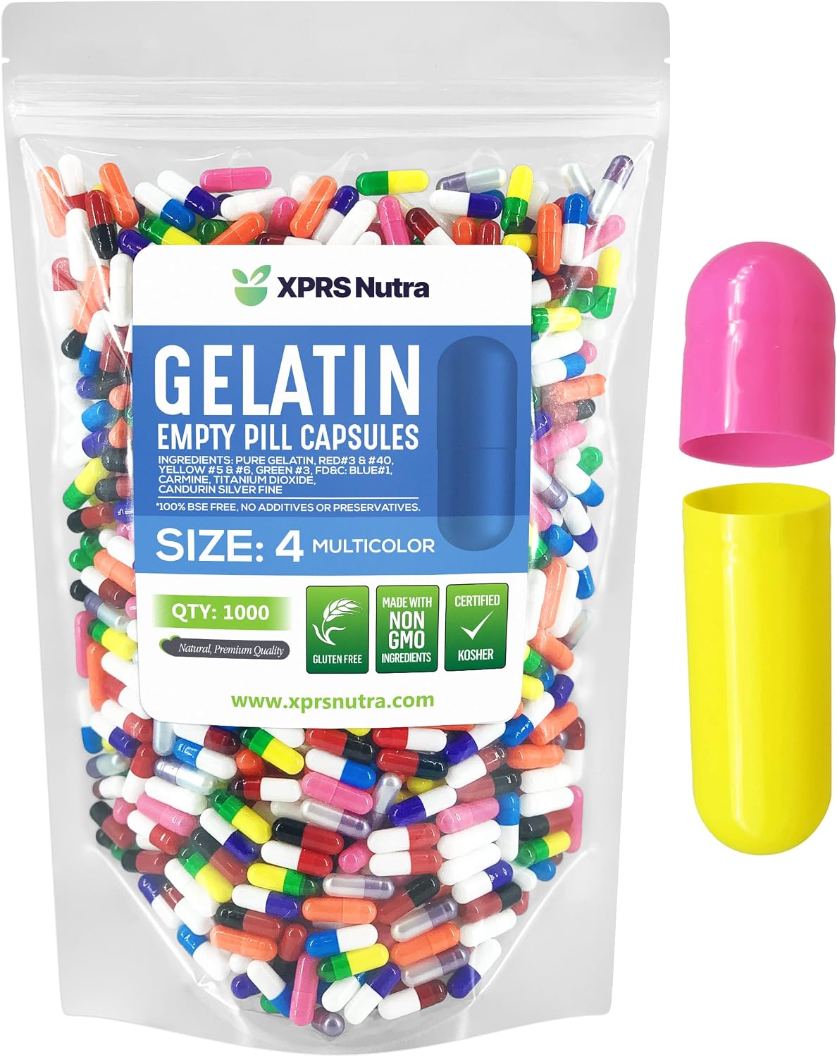 XPRS Nutra Size 4 Empty Gelatine Capsules – 100 Count Small Clear Capsules for DIY Supplement Filling - görsel 10