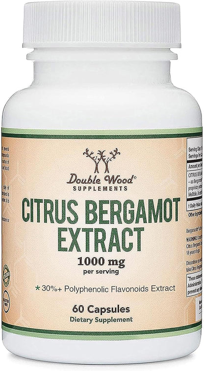 Double Wood Citrus Bergamot Supplement – NSF Certified – 1000mg, 60 Capsules