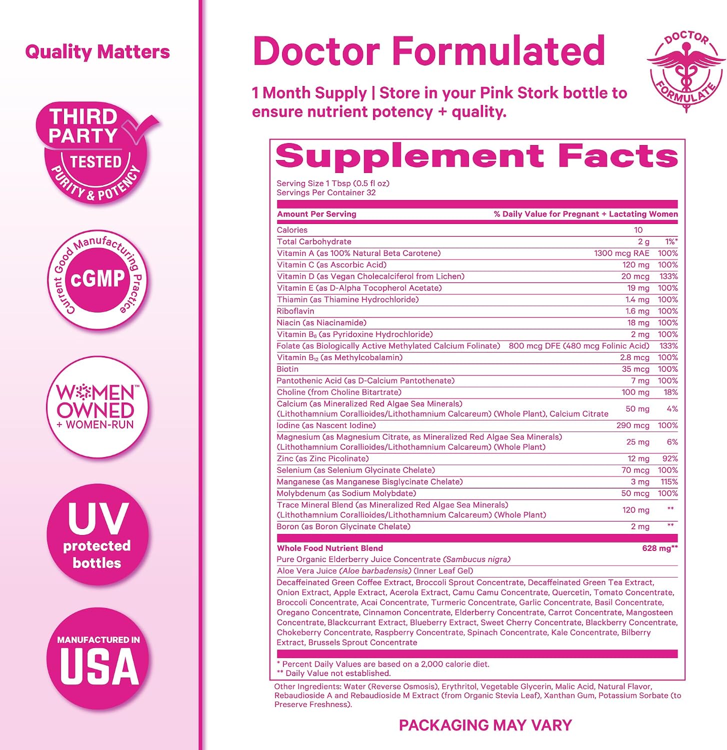 Pink Stork Liquid Prenatal Vitamins for Women – Berry, 64 Servings - görsel 6