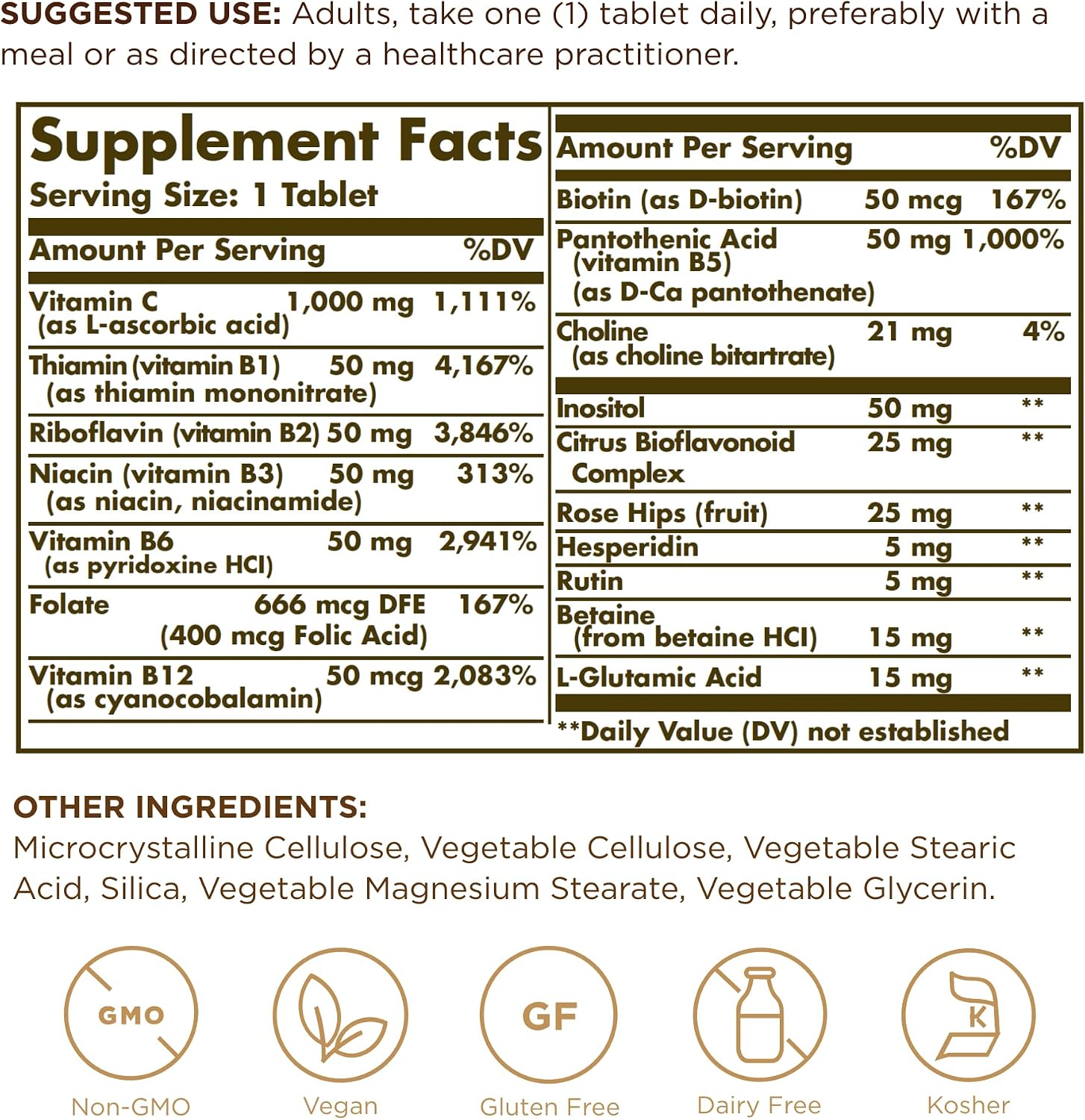 Ultimate B+C Complex Stress Formula 90 Tablets by Solgar - görsel 2