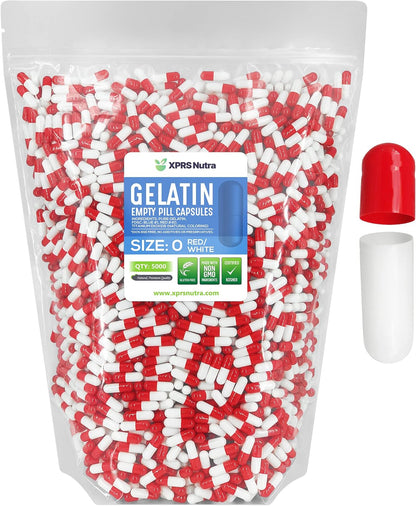 XPRS Nutra Size 0 Empty Capsules - 500 Pack Empty Gelatin Capsules - Capsules DIY Capsule Filling - Pure Bovine Gel Caps for Do-It-Yourself Supplements (Blue)