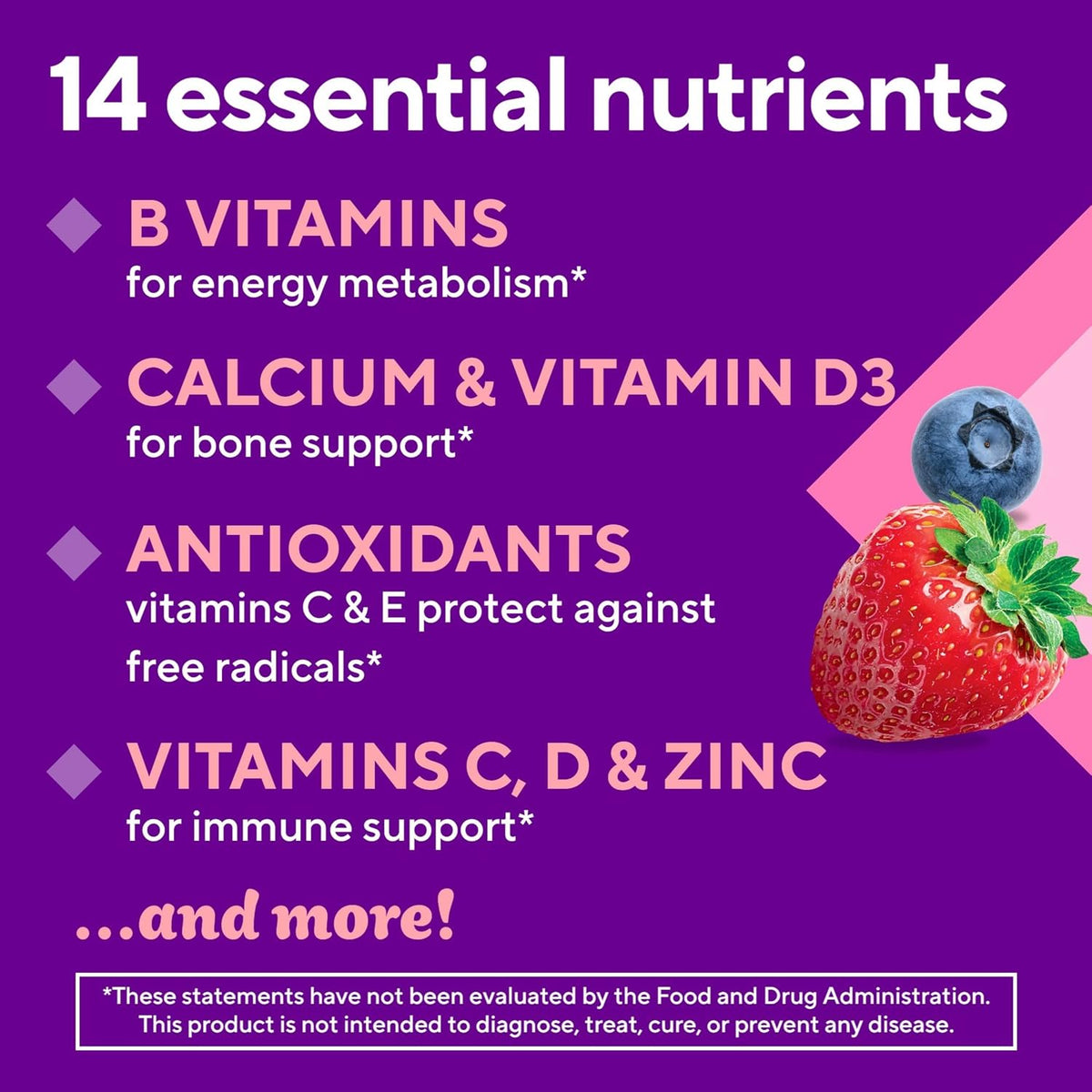Vitafusion Women's Sugar Free Daily Multivitamin Supplement, Keto Diet Friendly Adult Gummy Vitamin for Energy, Bone & Immune Support*, 90 Count - görsel 7