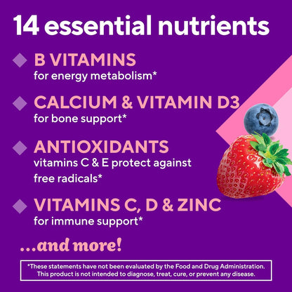 Vitafusion Women's Sugar Free Daily Multivitamin Supplement, Keto Diet Friendly Adult Gummy Vitamin for Energy, Bone & Immune Support*, 90 Count
