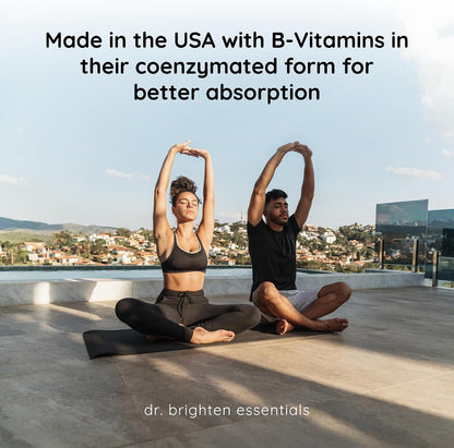 Dr. Brighten B-Active Plus - B Vitamin Complex Food Supplement in Coenzymated Forms for Energy and Normal Nervous System Function (30 Capsules)