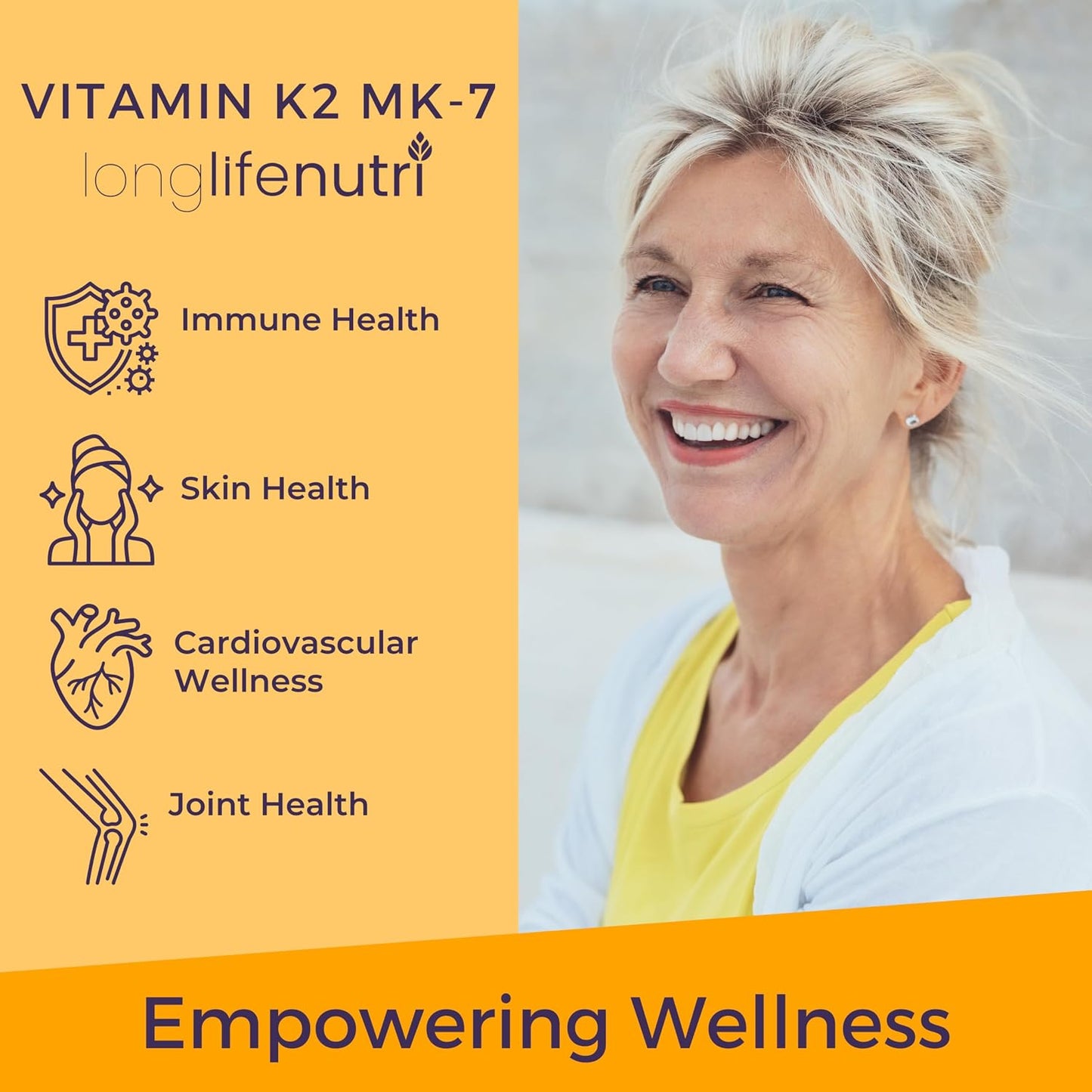 LongLifeNutri Vitamin K2 MK-7 100mcg – Bone & Circulation Support, 120 Capsules - görsel 4