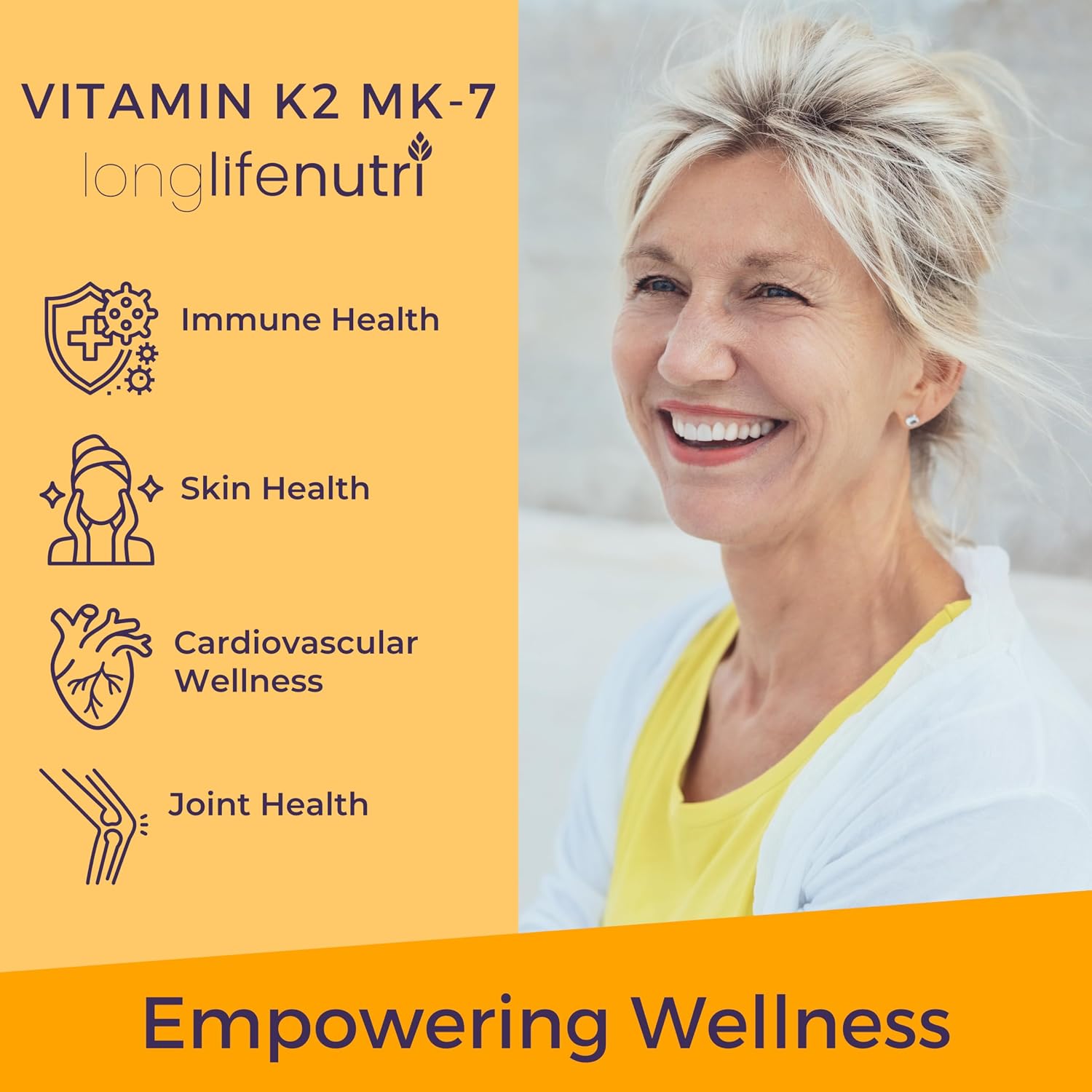 LongLifeNutri Vitamin K2 MK-7 100mcg – Bone & Circulation Support, 120 Capsules - görsel 4