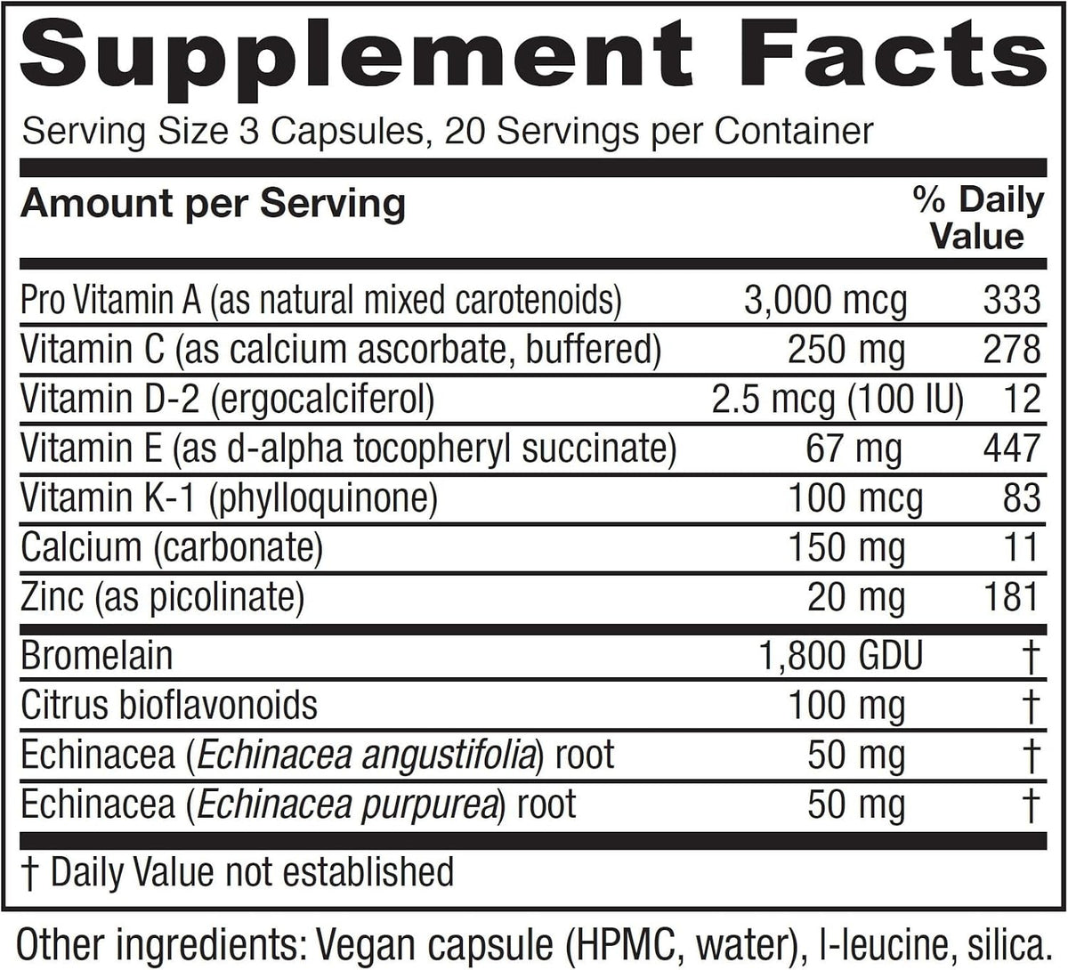 Vitanica Opti-Recovery: Pre & Post Surgery Support Supplement with Vitamin C & A - Vegan, 60 Capsules - görsel 2