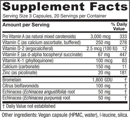 Vitanica Opti-Recovery: Pre & Post Surgery Support Supplement with Vitamin C & A - Vegan, 60 Capsules
