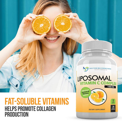 Liposomal Vitamin C 1400mg Per Serving - 180 Vegetable Capsules