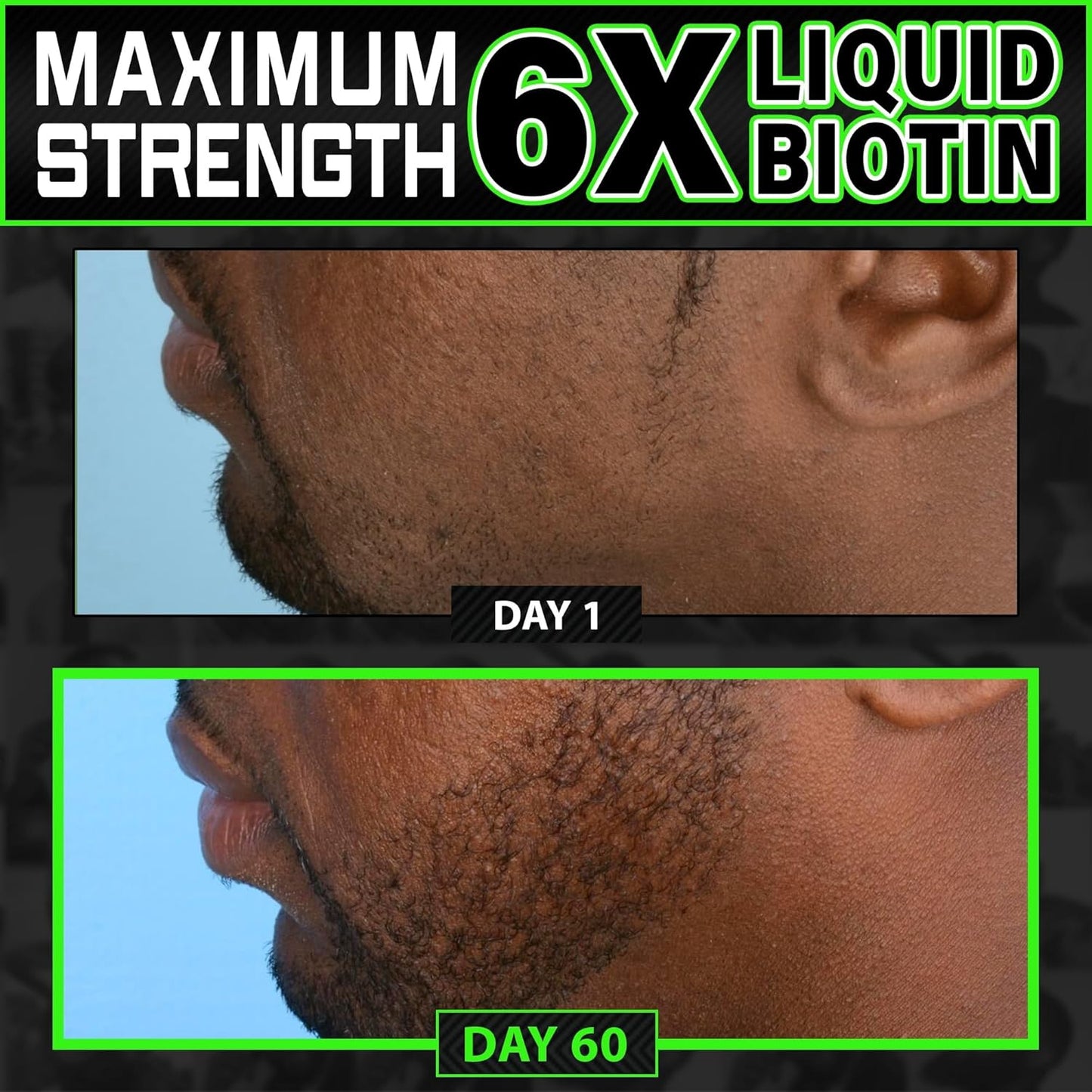 Liquid Biotin Collagen Peptides for Beard Growth and Thickening – Men's Hair Supplement - görsel 3