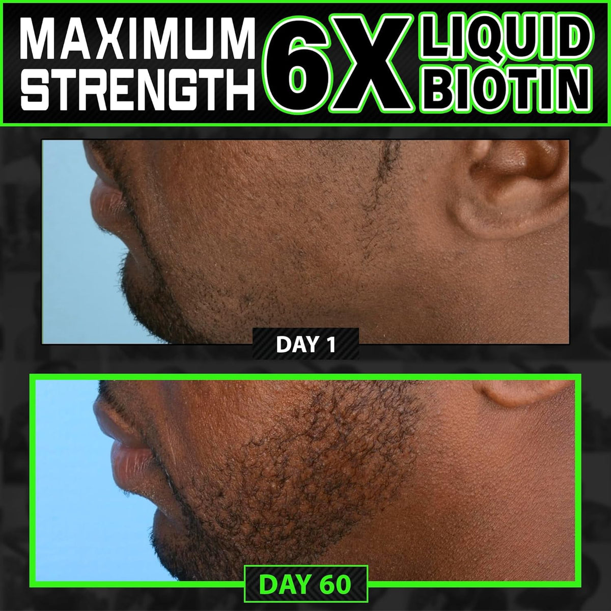 Liquid Biotin Collagen Peptides for Beard Growth and Thickening – Men's Hair Supplement - görsel 3