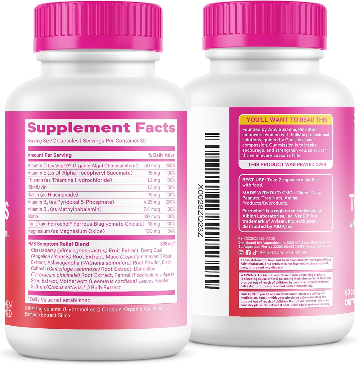 Pink Stork PMS Supplement for Women – Vitex, Ashwagandha, Maca Root and 10 Vitamins and Minerals - görsel 9