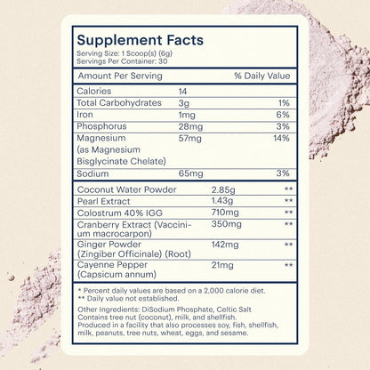 The Skinny Confidential Beauty Salt Hydration Powder with Grass-Fed Colostrum, Electrolytes & Pearl Powder