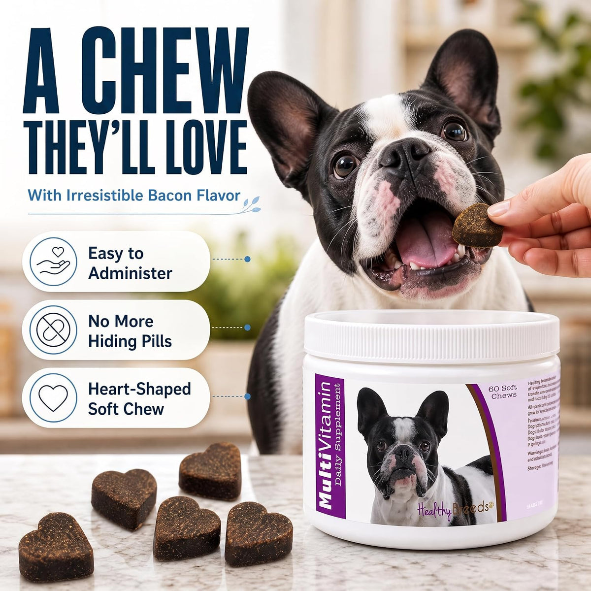 Healthy Breeds French Bulldog All in One Multivitamin Soft Chew – 120 Chews - görsel 3