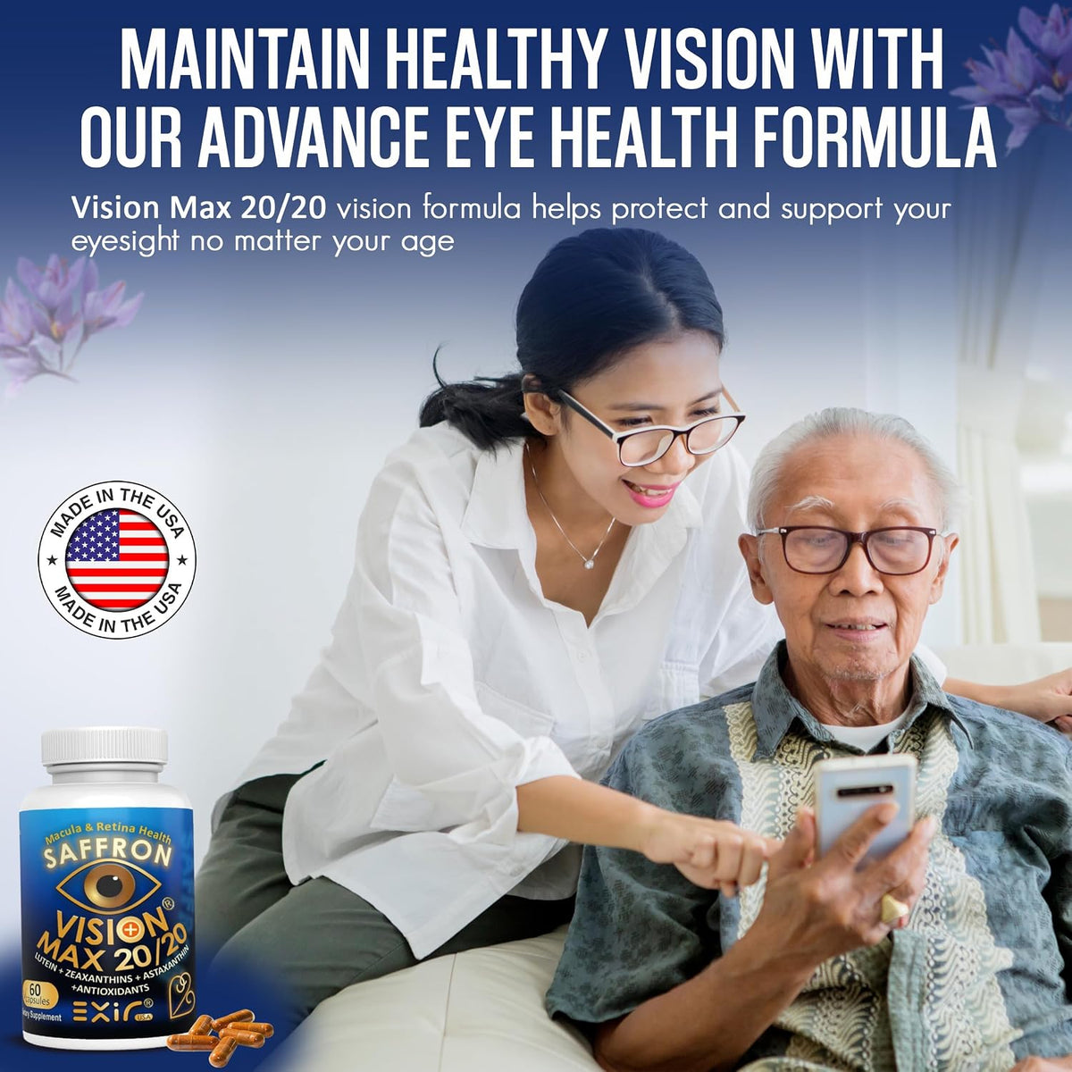 Vision Max 20/20 Visual Performance Support Eye Supplement - Supports Eye Health, Visual Comfort & Focus (60 Capsules) - görsel 5