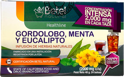 Betel Natural Premium Gordolobo, Mint and Eucalyptus Herbal Tea – 24 Tea Bags