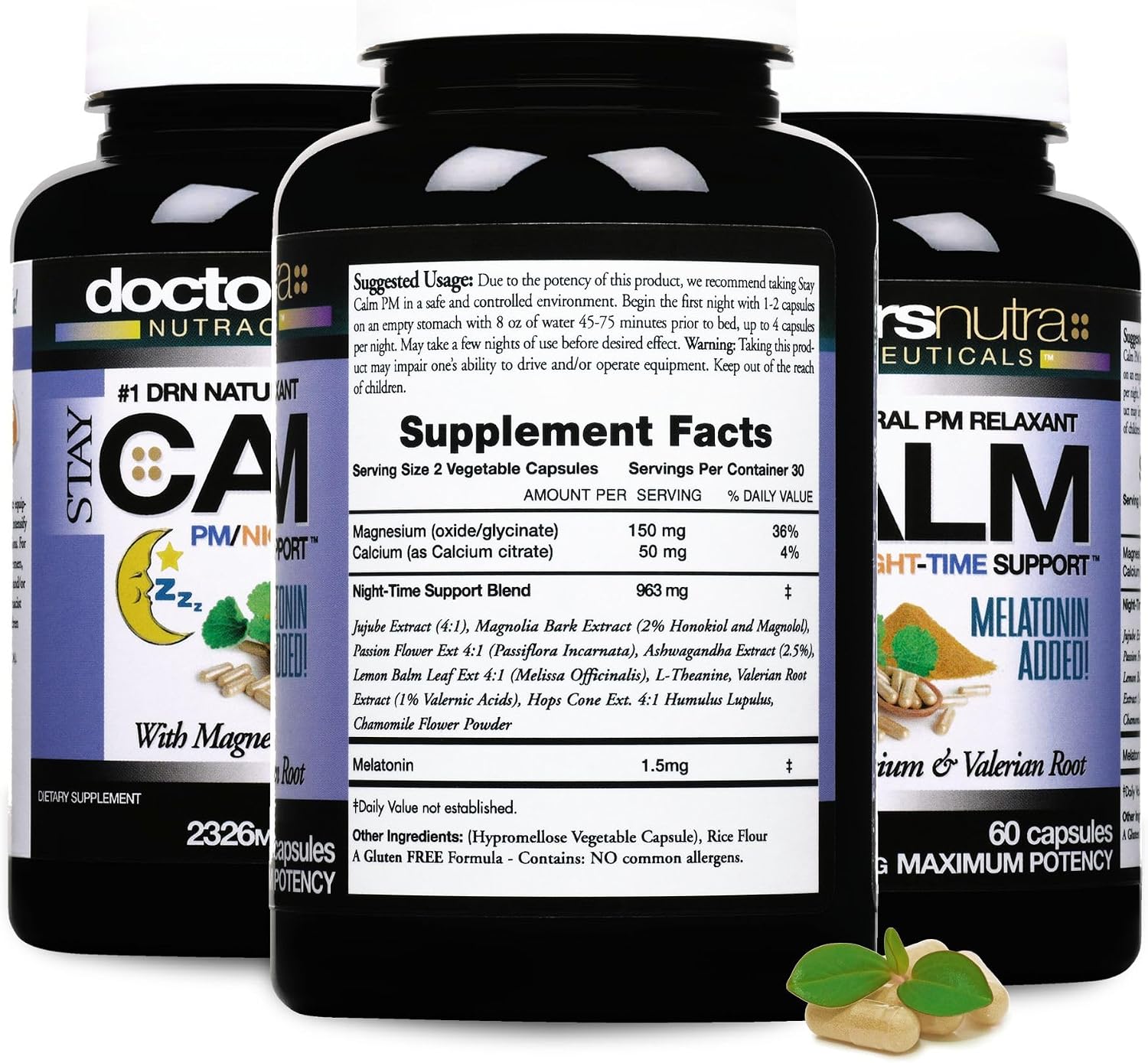 All Natural Night-Time Relief, B-Calm-PM Support with Ashwagandha, Melatonin and More – Supporting a Peaceful Night's Rest – 30 Servings - görsel 2