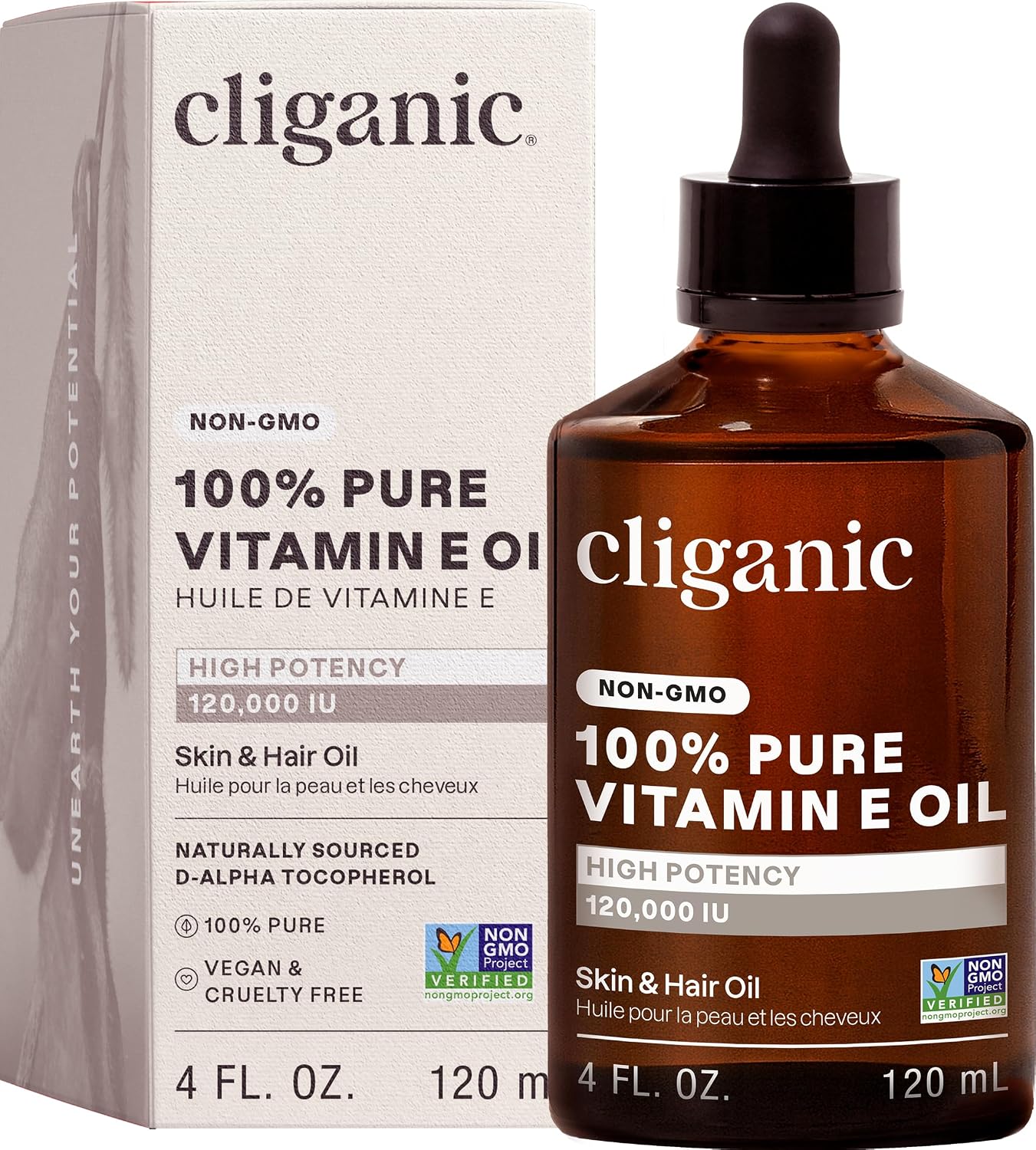 Cliganic Pure Vitamin E Oil for Skin, Scars, Hair & Face - 240,000 IU (240 ml) - görsel 4