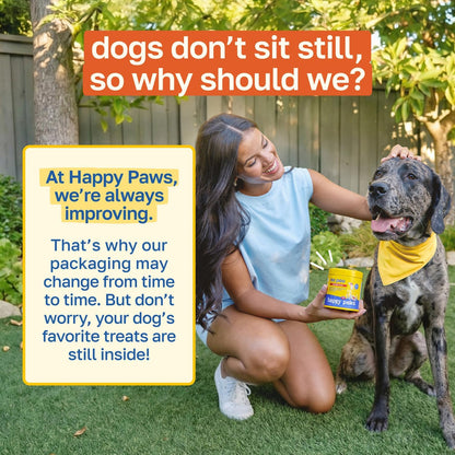 Happy Paws No Poo Chews for Dogs - Coprophagia Deterrent with Probiotics, Pumpkin & Enzymes - Beef Flavour, 200 Count