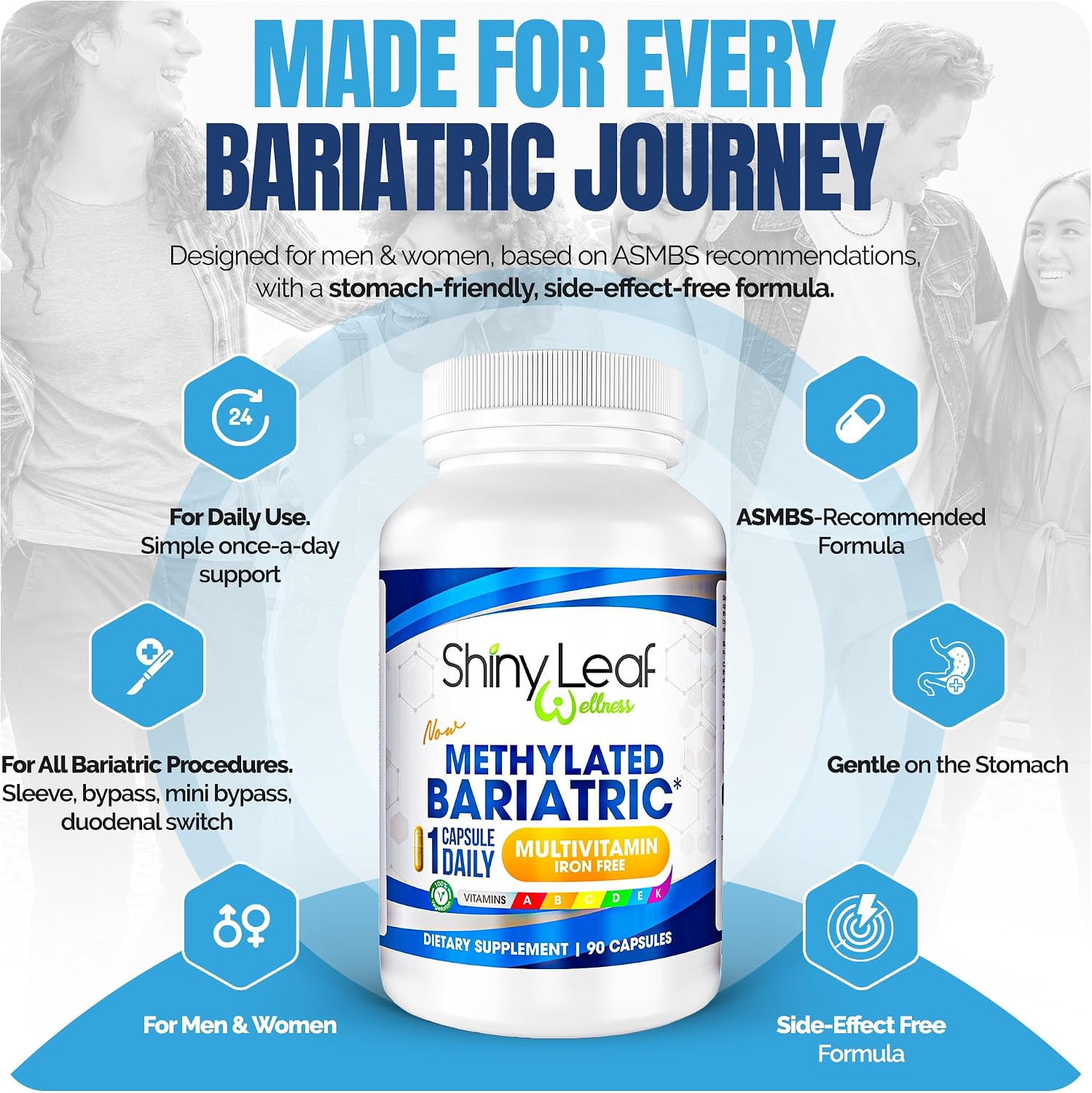 Shiny Leaf Methylated Bariatric Multivitamin Without Iron – 360 Capsules - görsel 6