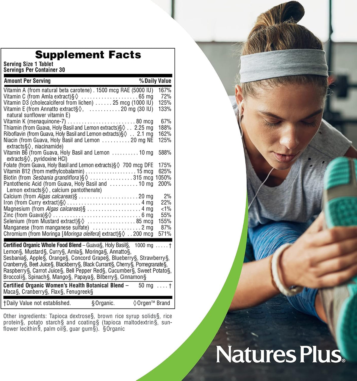 NaturesPlus Source of Life Garden Women’s Once Daily Multivitamin - 30 Tablets - görsel 4