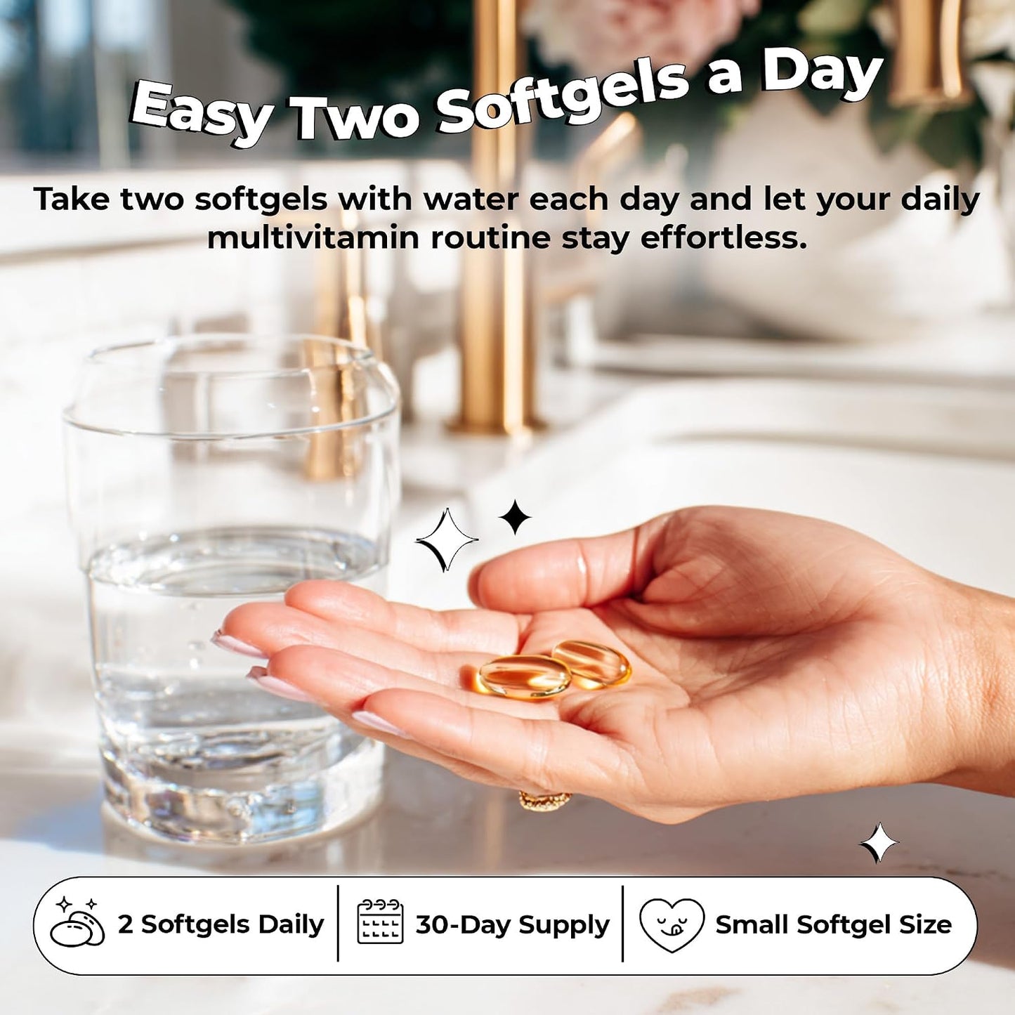 Future Kind 3 in 1 Daily Multivitamin - Vegan B12, D3, and Omega-3 Softgels - 60 Count - görsel 4