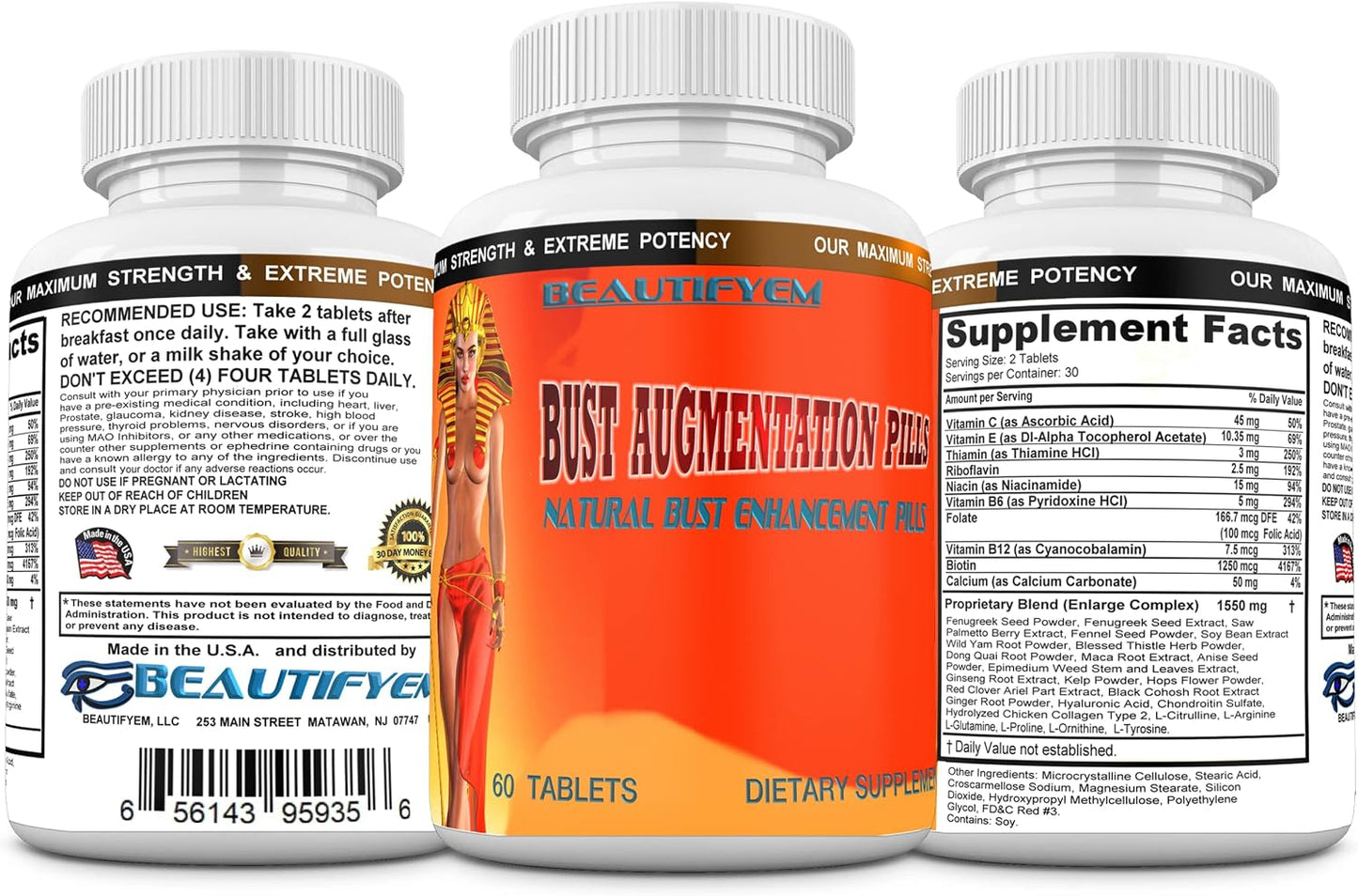Bust Augmentation Tablets – Natural Support for Breast Health & Skin Tone. 60 Tablets - görsel 4