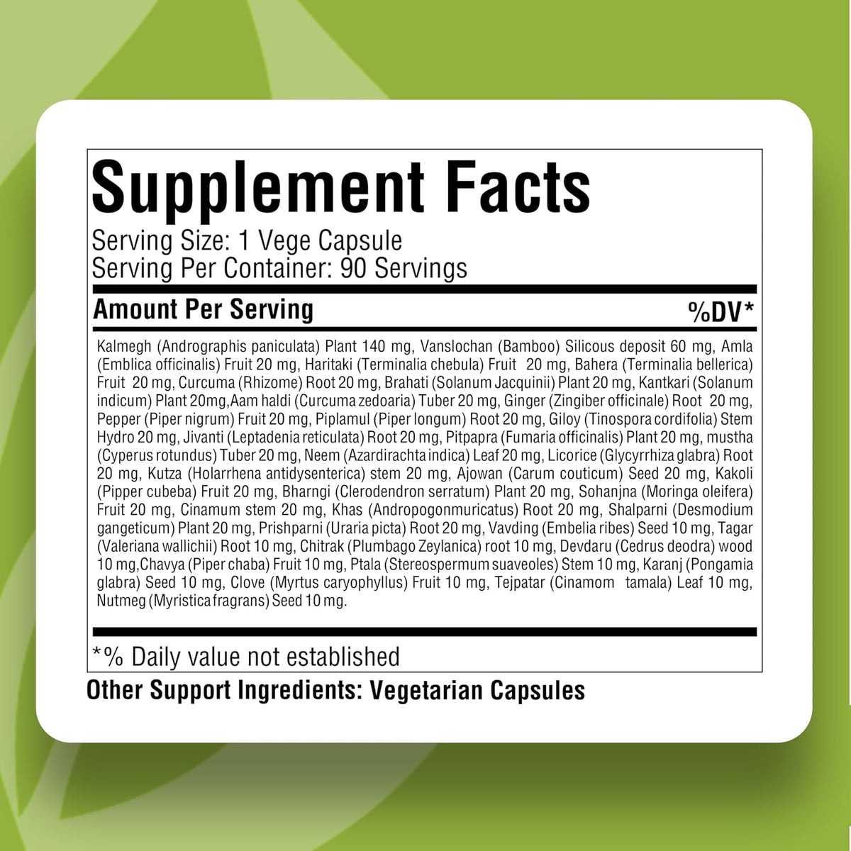 Herbsforever Mahasudarshan - 37 Potent Ayurvedic Herbs, 90 Veg Capsules - görsel 3