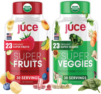 Juce Original Formula - Organic Super Fruit & Vegetables Supplement - 180 Capsules
