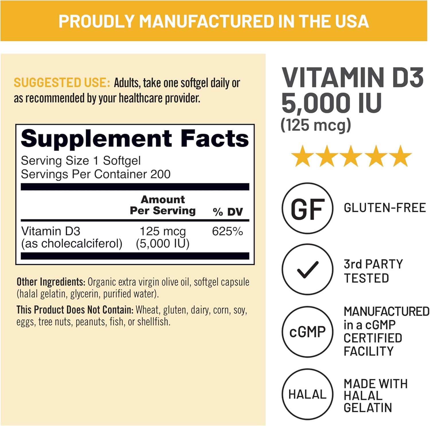 NatureWise Vitamin D3 5000 IU (125 mcg) – 200 Mini Softgels for Immunity and Bone Health - görsel 6
