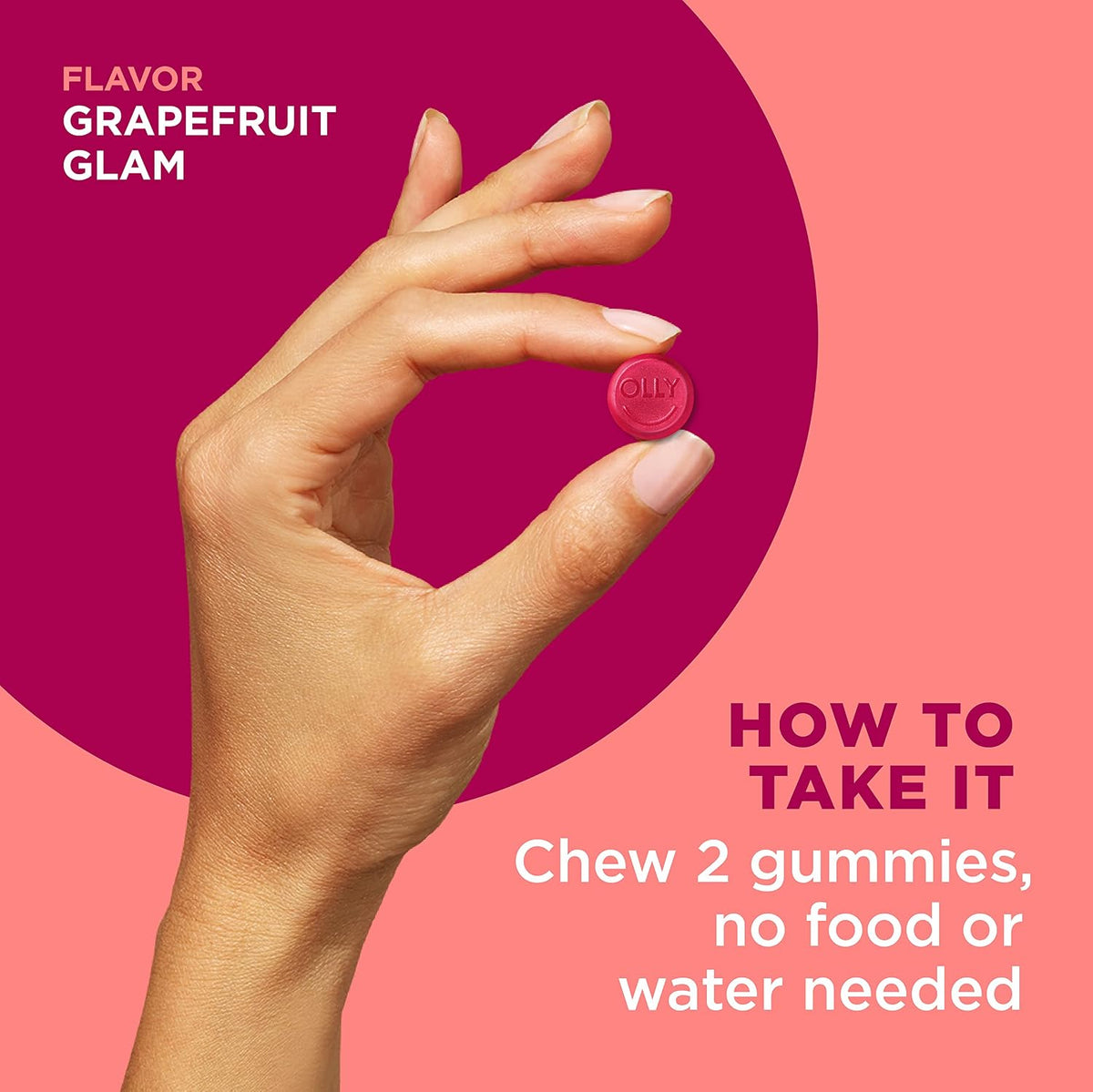 OLLY Undeniable Beauty Gummy - Biotin, Vitamin C, Keratin for Hair, Skin & Nails, Grapefruit, 120 Gummies – Image 5